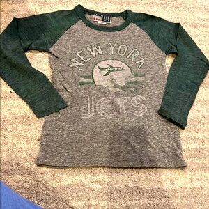 GAP Gray and Green Long Sleeve Raglan Tee super soft